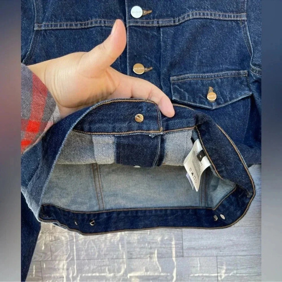 Goldsign The Pleat Cropped Denim Jacket size medium - Picture 8 of 12